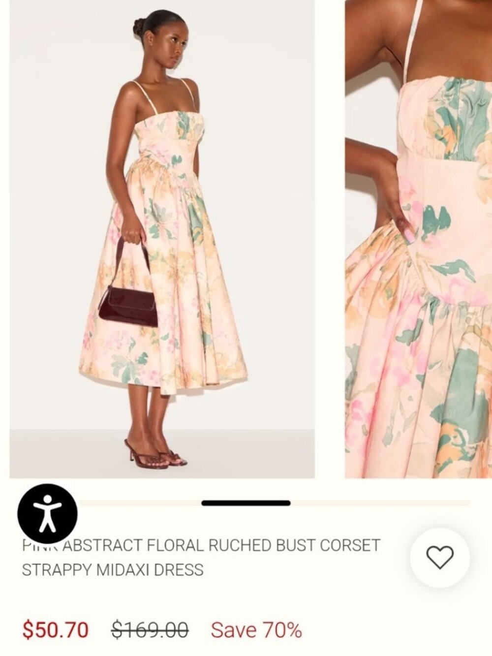 NWT PrettyLittleThing Floral Midaxi Dress 6 (fits like a 2)
